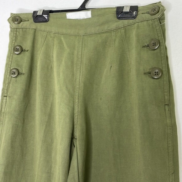 𝅺CURRENT Elliot khaki straight leg linen blend pants - Picture 3 of 9
